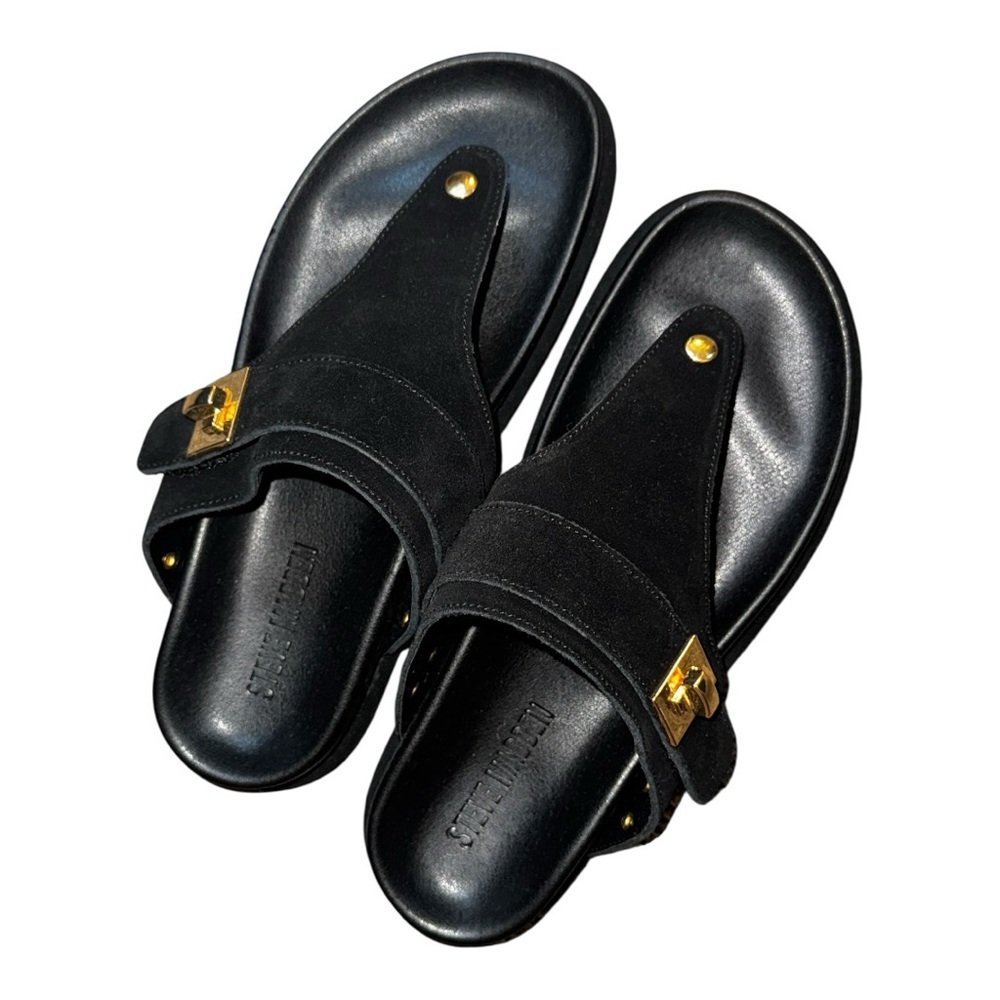 Black Leather(Suede) Sandals (excellent condition)